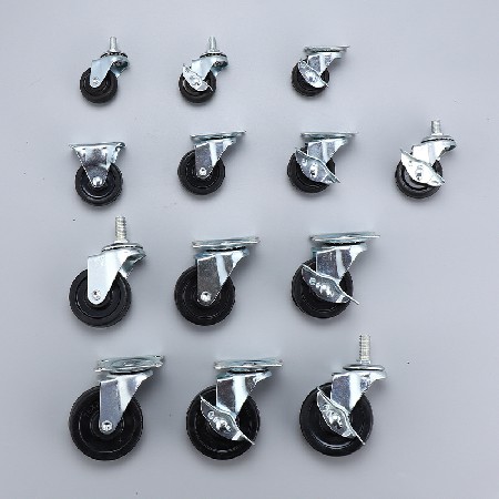 Lightweight rubber casters, multi specification directional light sound universal screw, flat furniture, industrial with brake casters
