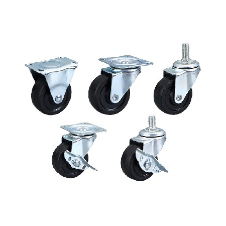 Lightweight rubber casters, multi specification directional light sound universal screw, flat furniture, industrial with brake casters