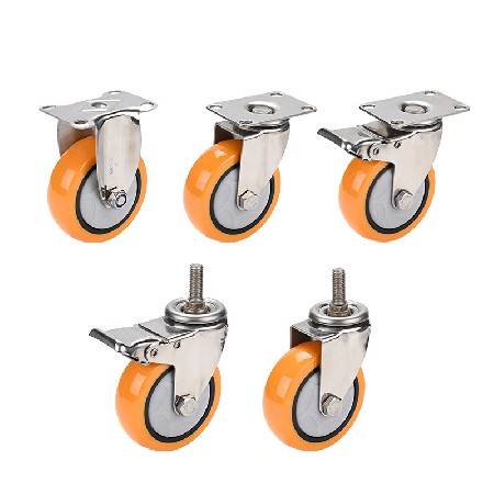 Customized silent universal wheels, flat trolley wheels, rotating wheels, cargo handling trailers, industrial stainless steel wheels