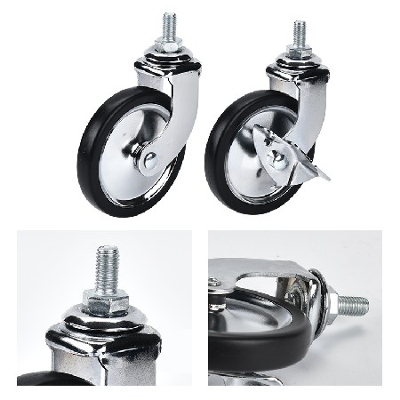 Customized handcart casters 3-inch lead screw chrome plated dining cart universal wheels dining wheels silent wheels furniture wheels