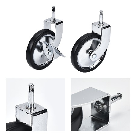 Customized handcart casters 3-inch lead screw chrome plated dining cart universal wheels dining wheels silent wheels furniture wheels