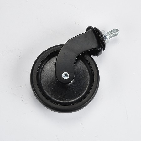 Universal wheel caster 3-inch plug-in rod black electrophoretic dining car wheel shelf caster handcart caster
