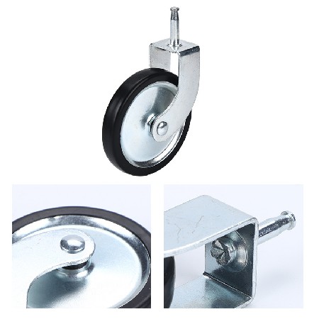 Cross border wholesale 3-inch meal wheels, PP casters, trolley wheels, galvanized wheels, silent screws, plug-in rods, universal meal wheels
