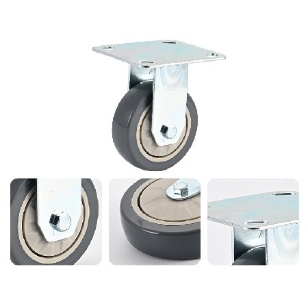 Industrial handcart universal casters PVC plastic directional wheels 3-inch 4-inch 5-inch 6-inch front brake universal wheels wholesale