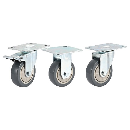 Industrial handcart universal casters PVC plastic directional wheels 3-inch 4-inch 5-inch 6-inch front brake universal wheels wholesale